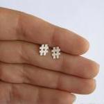 Sterling Silver Hashtag Ea..
