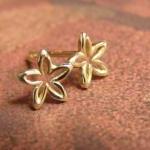 Solid Gold Flower Stud Earrings - Dainty Flower Studs - Small Flower